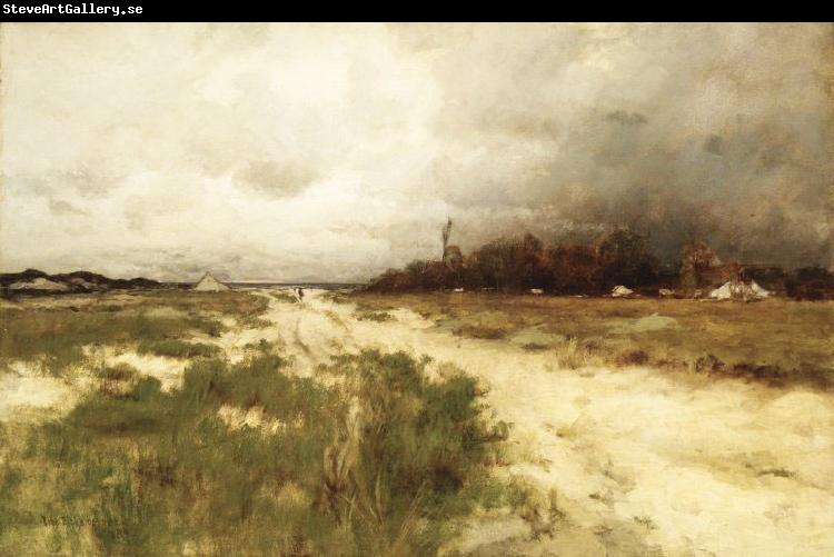 unknow artist Coast Landscape, Dunes and Windmill